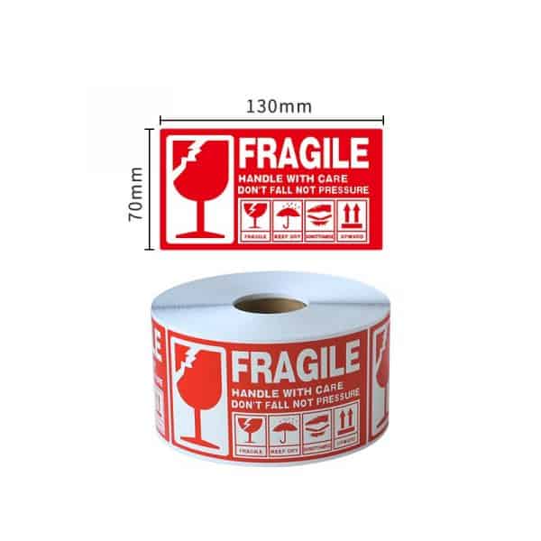 ระวังแตก ภาษาอังกฤษ Fragile Sticker สติ๊กเกอร์ ห้ามโยน